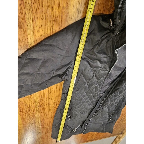 Eddie Bauer Coat Women Black Quilted Puffer Goose Down 550 Fill zip Size Med - Picture 14 of 15